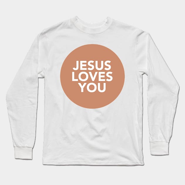 jesus loves you (rust) Long Sleeve T-Shirt by mansinone3